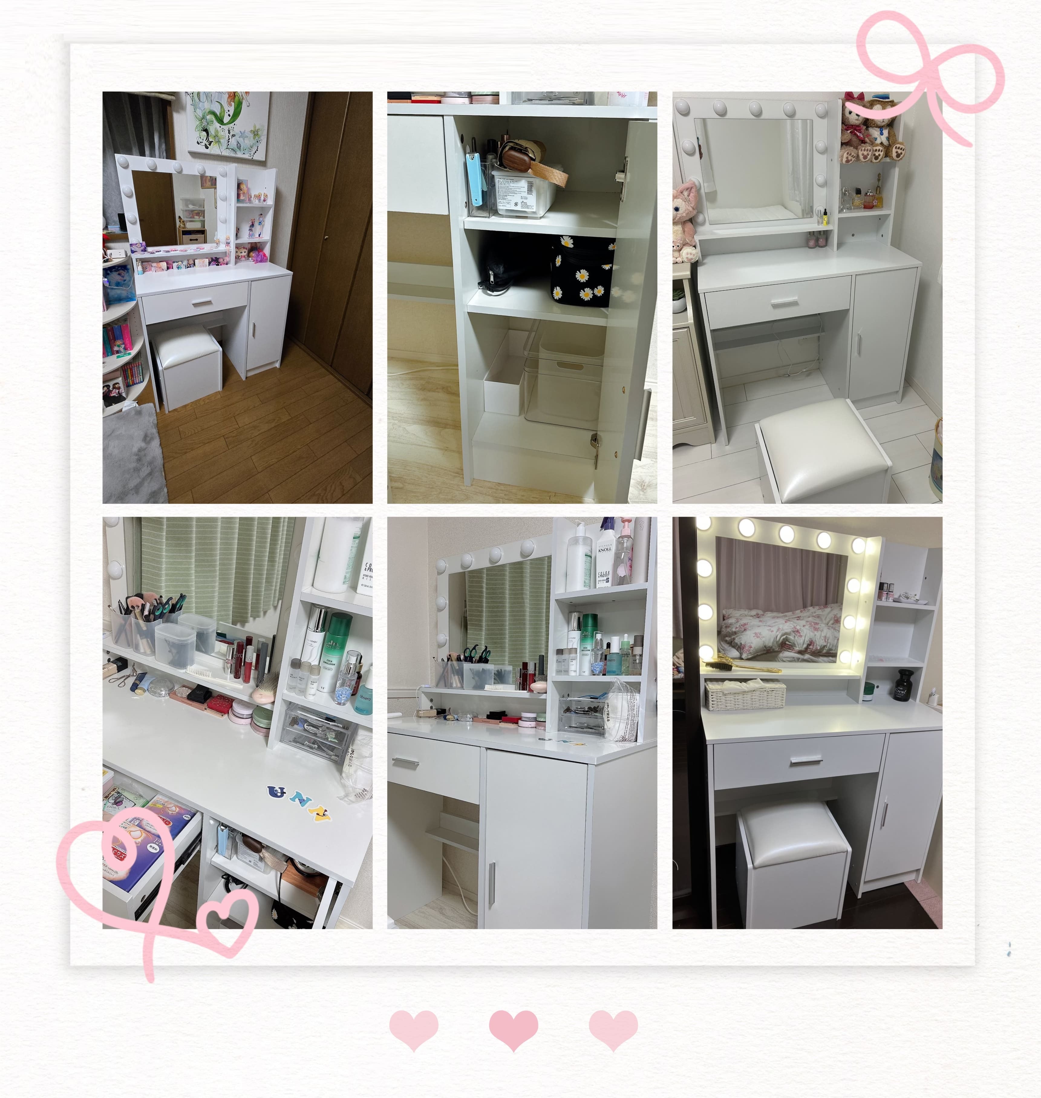 1000円クーポン付き】 ドレッサー おしゃれ コンパクト 3色LEDライト