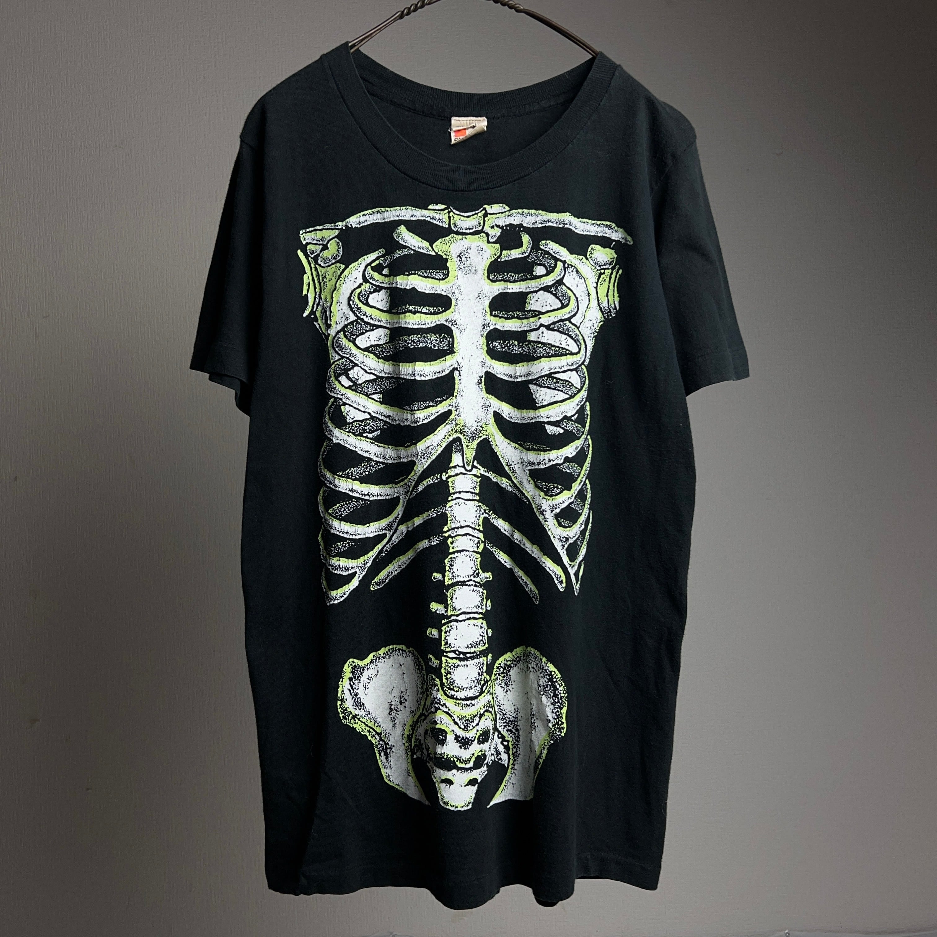 80's BONE Luminous Tshirt 骨 夜光 スカル ボーン Tシャツ アート