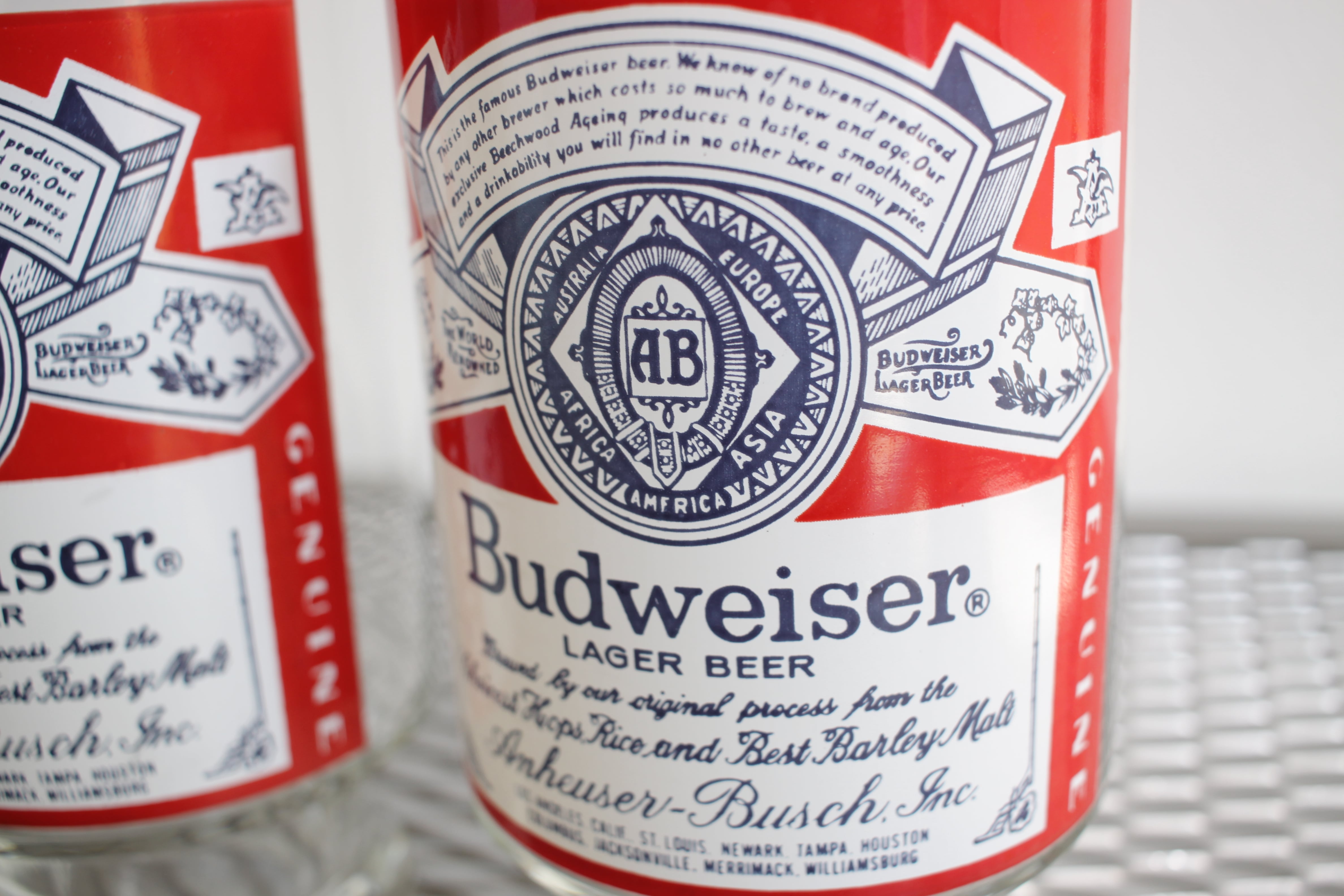 Vintage Budweiser Glass / Flower Base / vintage ビンテージ