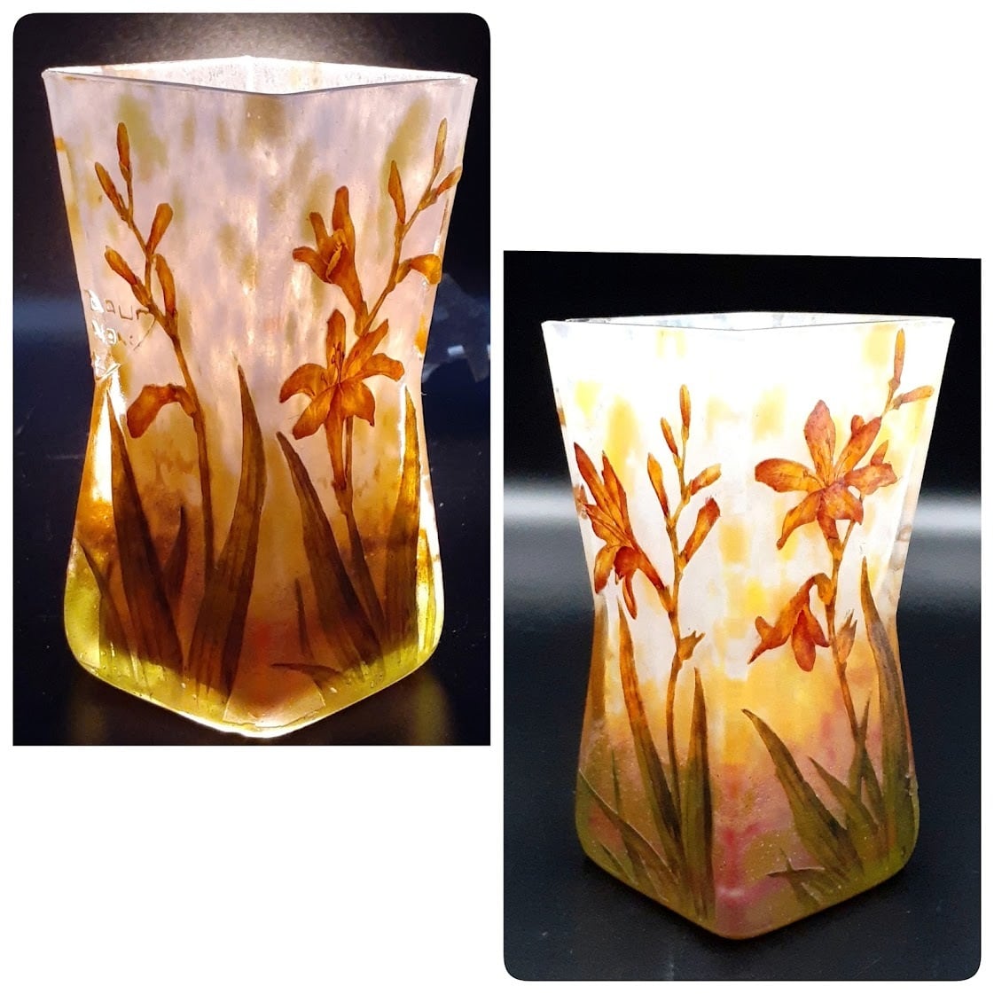 証明書付】 ドームナンシー 花瓶 エナメル彩 アンティーク 【公式通販】