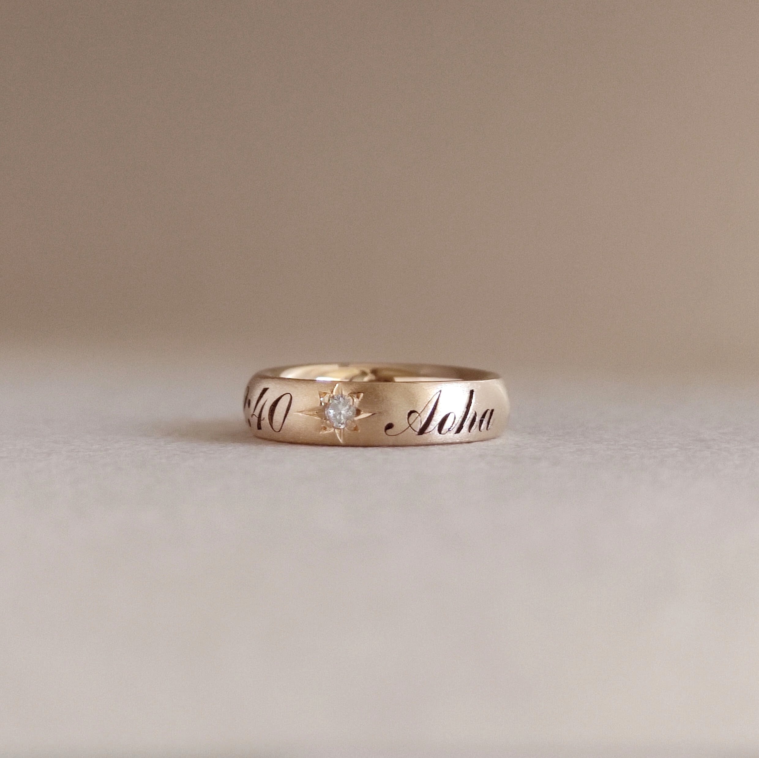 Treasure】K10 / K18 誕生石 ベビーリング 誕生日お名前刻印 月齢