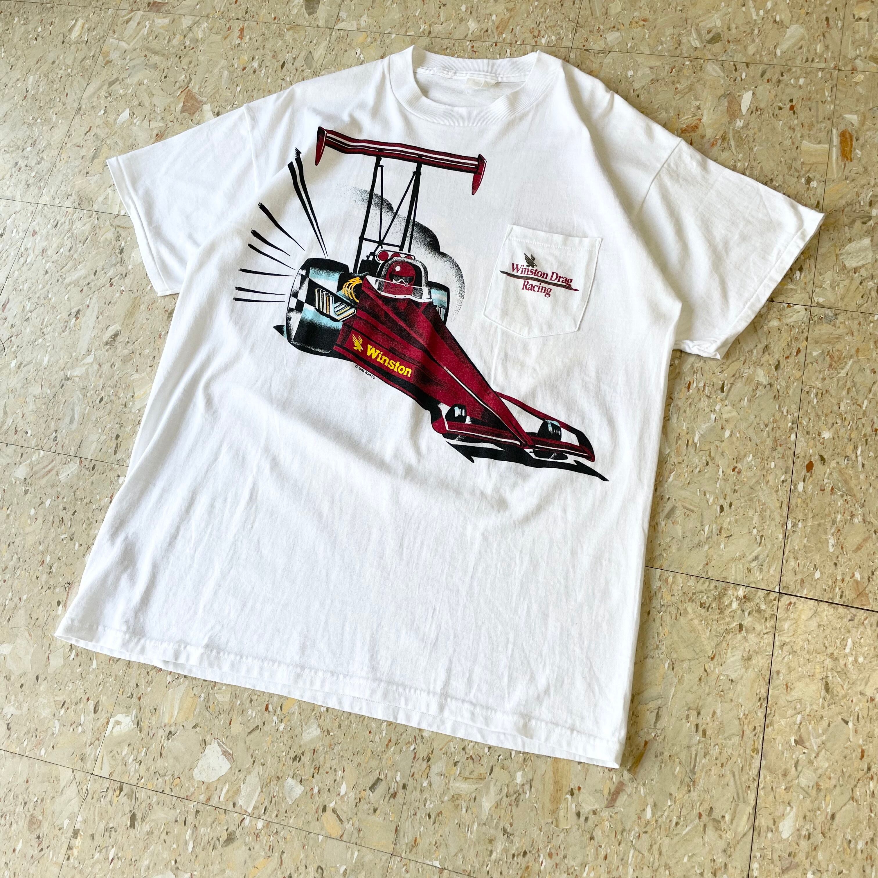 90s USA製 【Winston】 ドラッグレース 両面プリント タバコ 企業 T