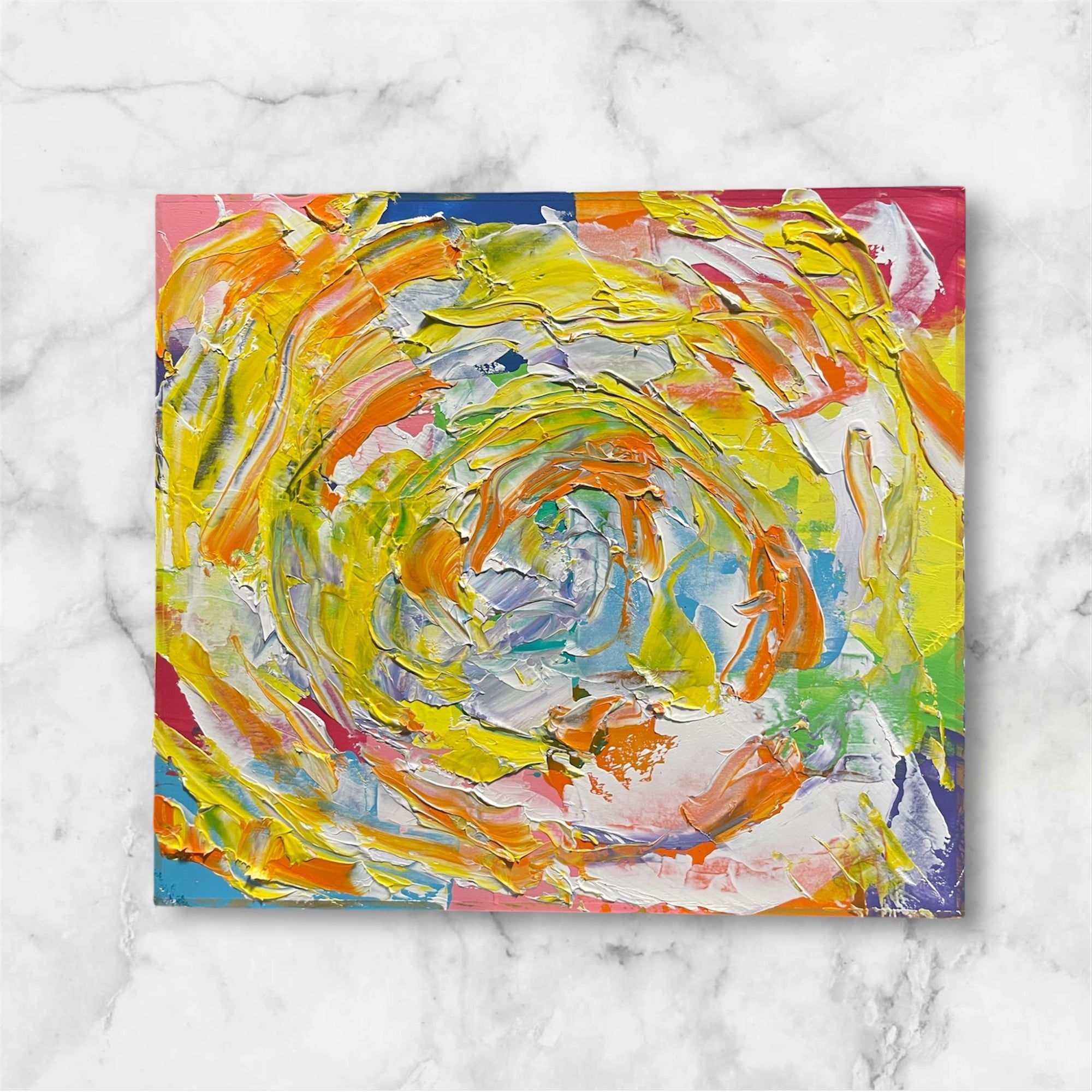 虹が輝く時】アクリル画 F6 風景画 絵画 虹が輝く時】アクリル画 F6