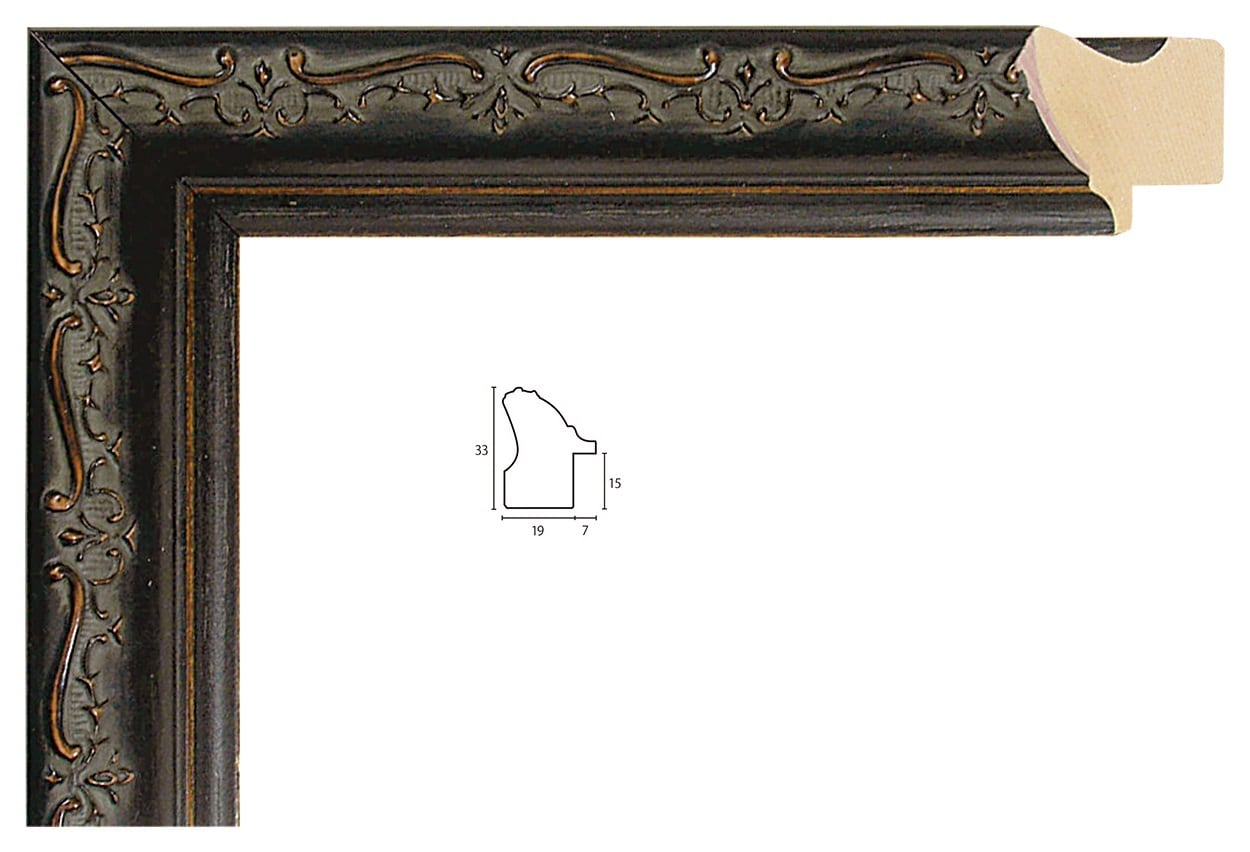 額縁アンティークおしゃれフレームブラックB-10174額縁寸法152mm
