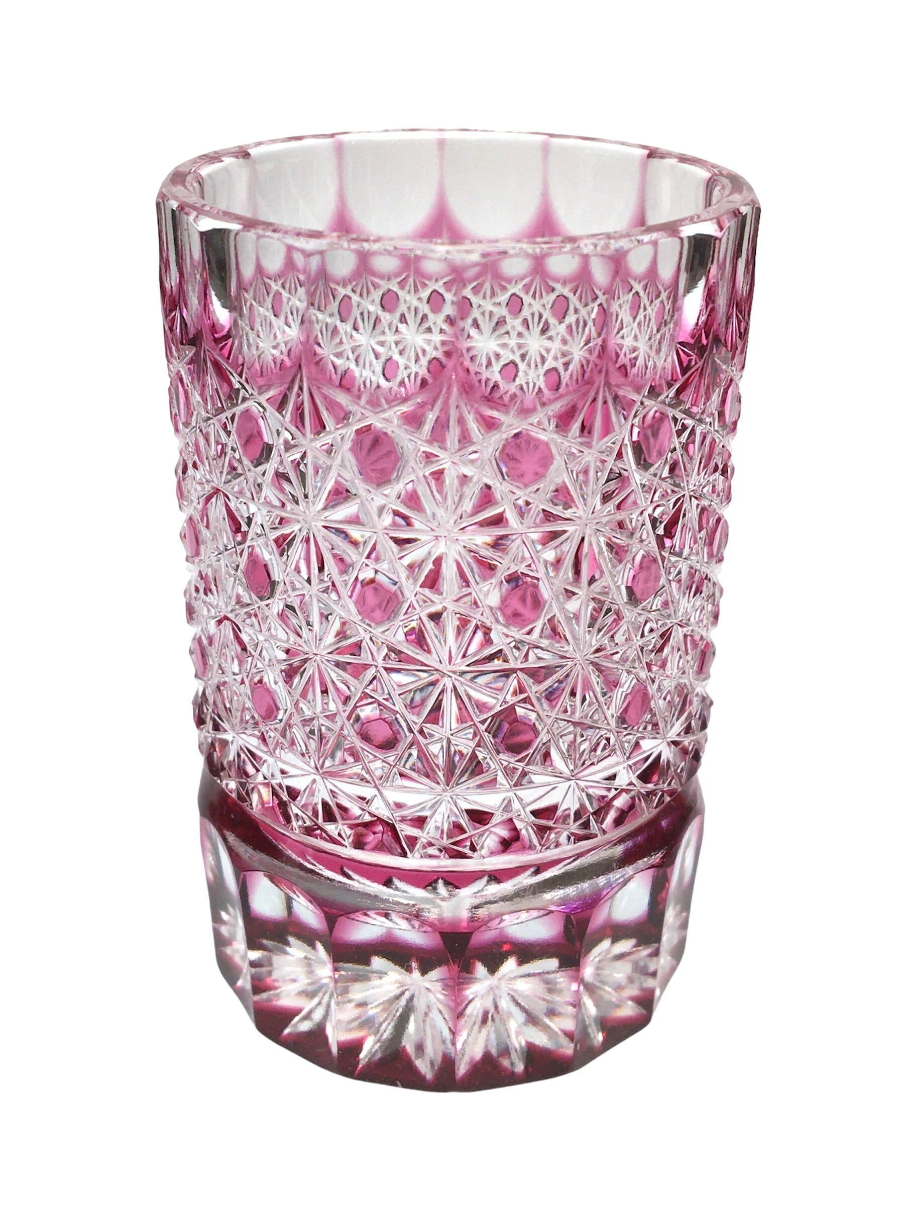 江戸切子 クリスタルショット（金赤）ピンク色 | 江戸切子の製造 門脇