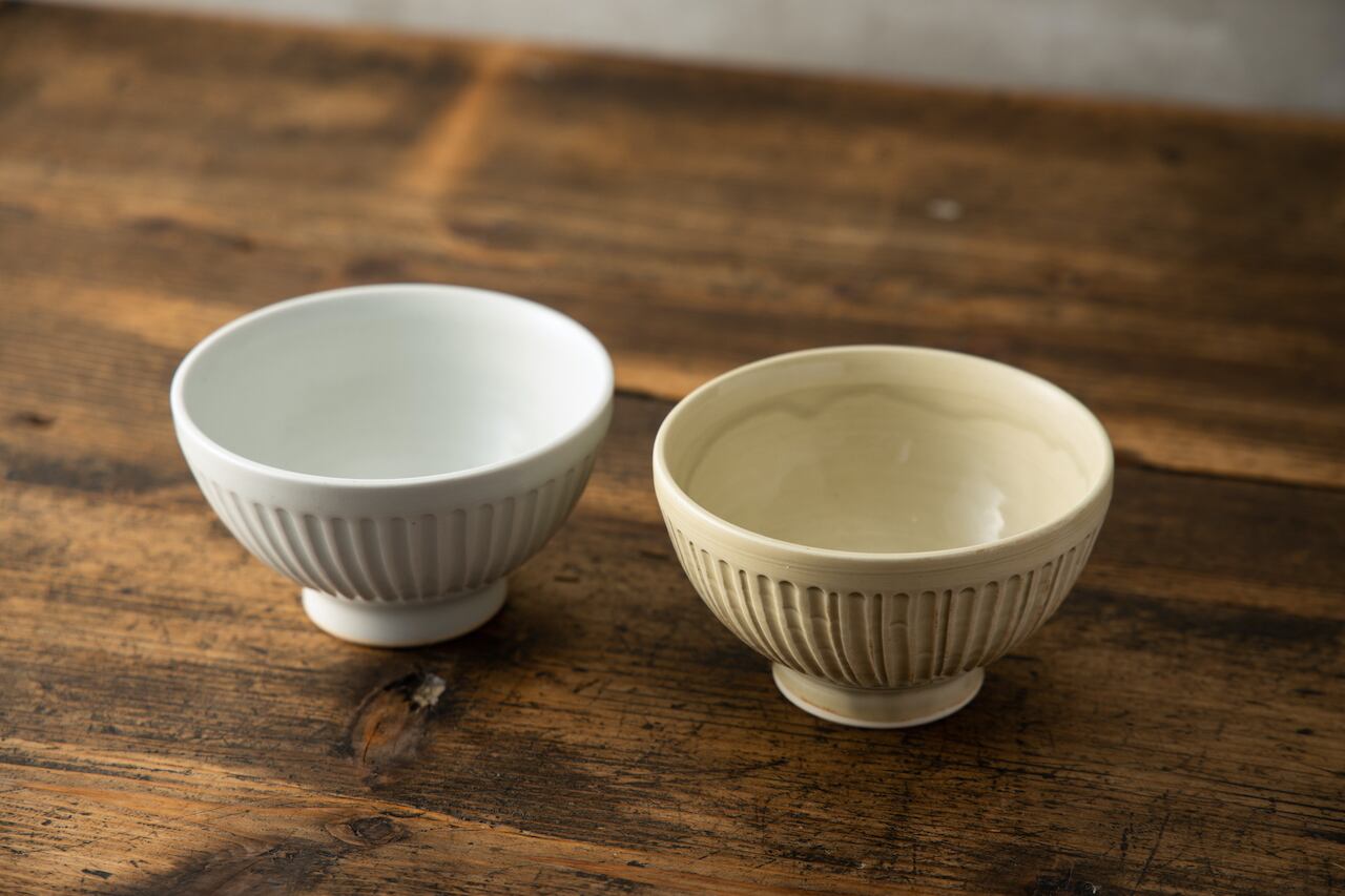 81*Z195陶芸 茶道具 茶碗 水次 白磁 ごはん茶碗（青磁・白磁） | 金京