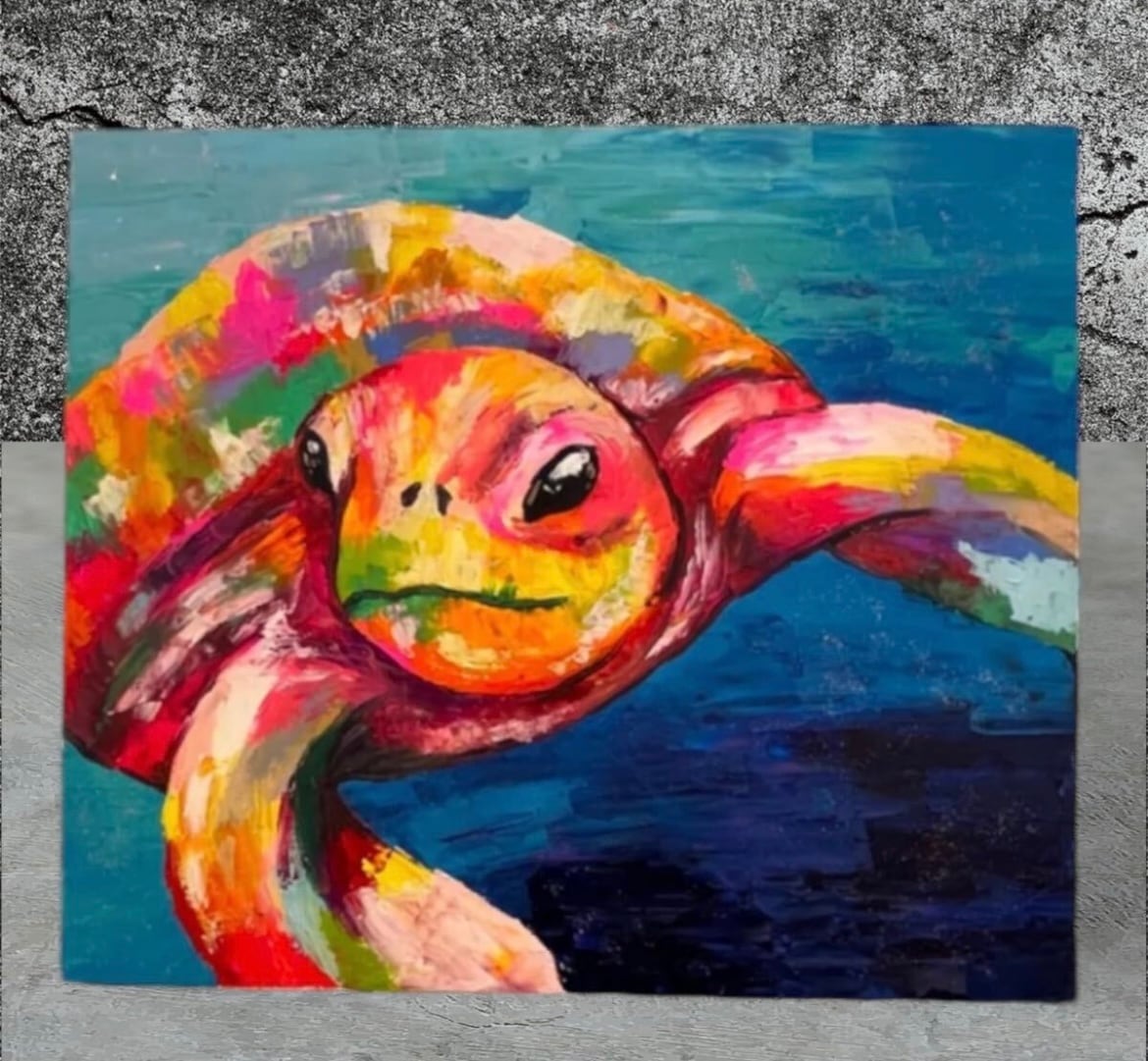 A-160/24】動物画 くじら 絵画 キャンバス 真作 インテリア 作品証明