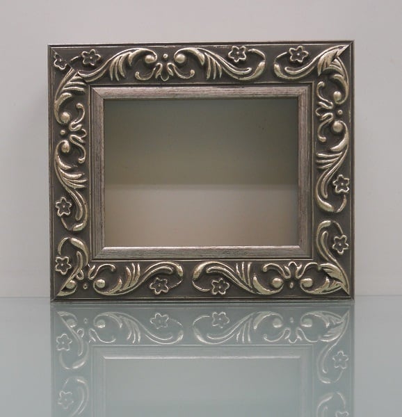 樹脂アンティークおしゃれフレームシルバーD-8201額縁サイズ100mm