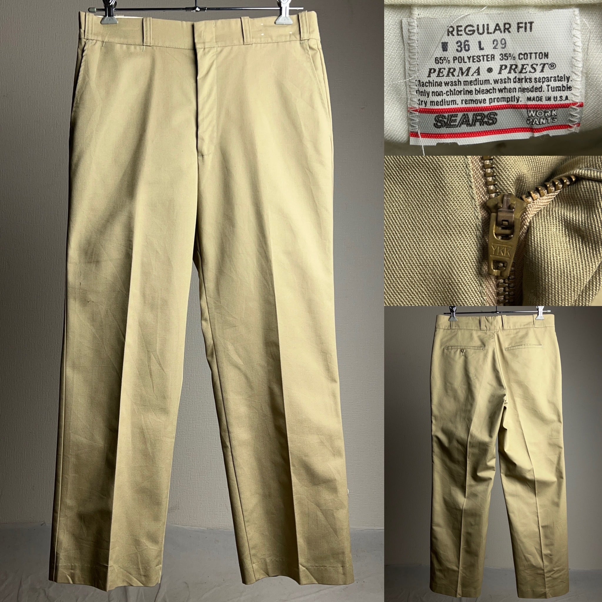 70's~80's Sears PERMA-PREST Work Pants USA製 W36 L29 70年代 80年代