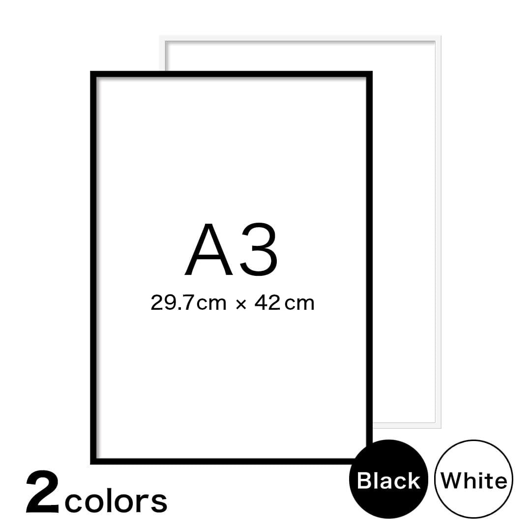 黒フレーム アート ポスター額 3種 木製ポスターフレーム／ブラック