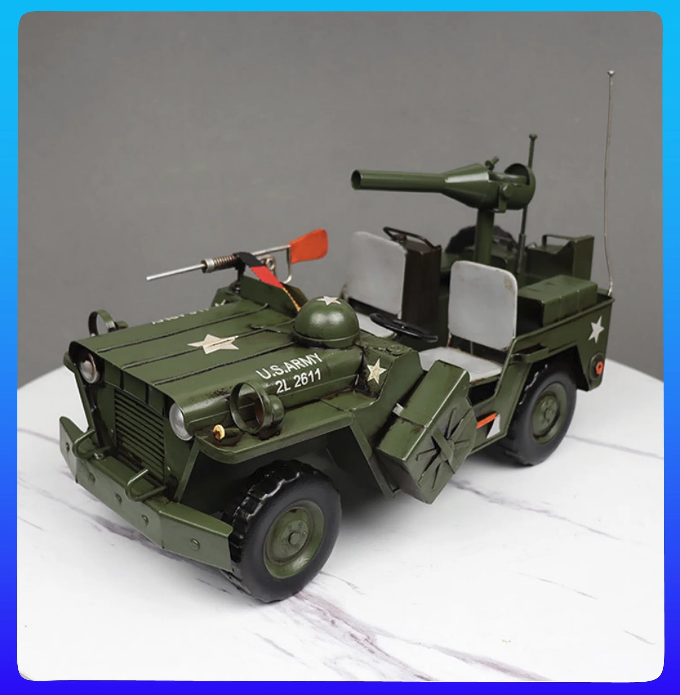 特大 メタル ブリキ 玩具 おもちゃ ミリタリー Military Willys ジープ