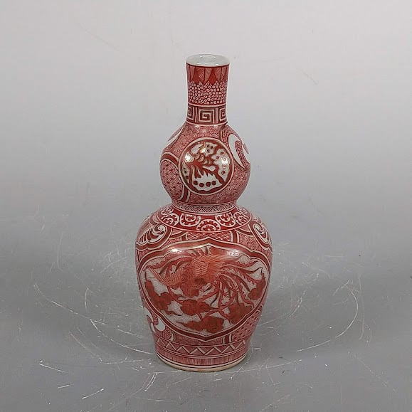 ⭐青木木米 京焼 南画赤絵琴高仙人 徳利 九谷焼 コレクション骨董品