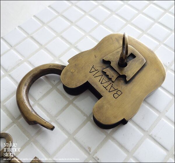 真鍮南京錠BATAVIA ブラスロック 鍵 錠前 カギ 大型 真鍮金物