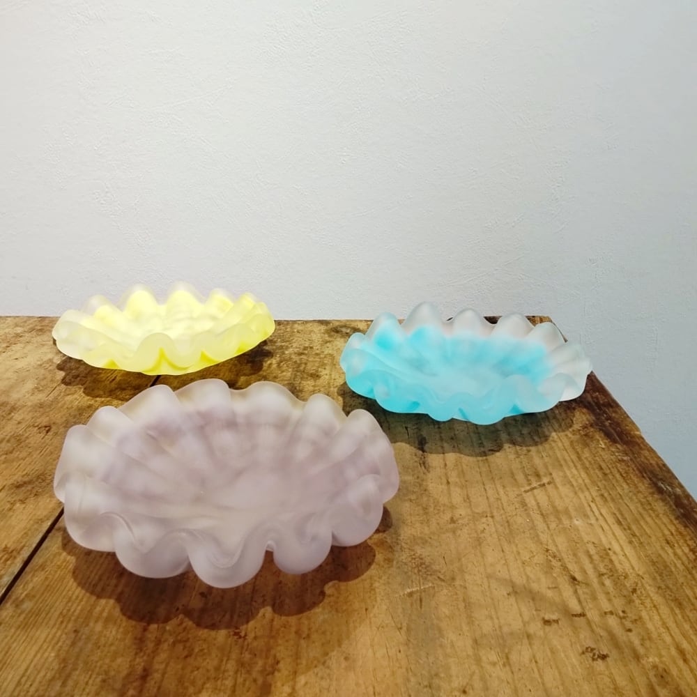 Sold Out】藤田喬平「手吹貝皿（紫）」 | アトリエウチノ