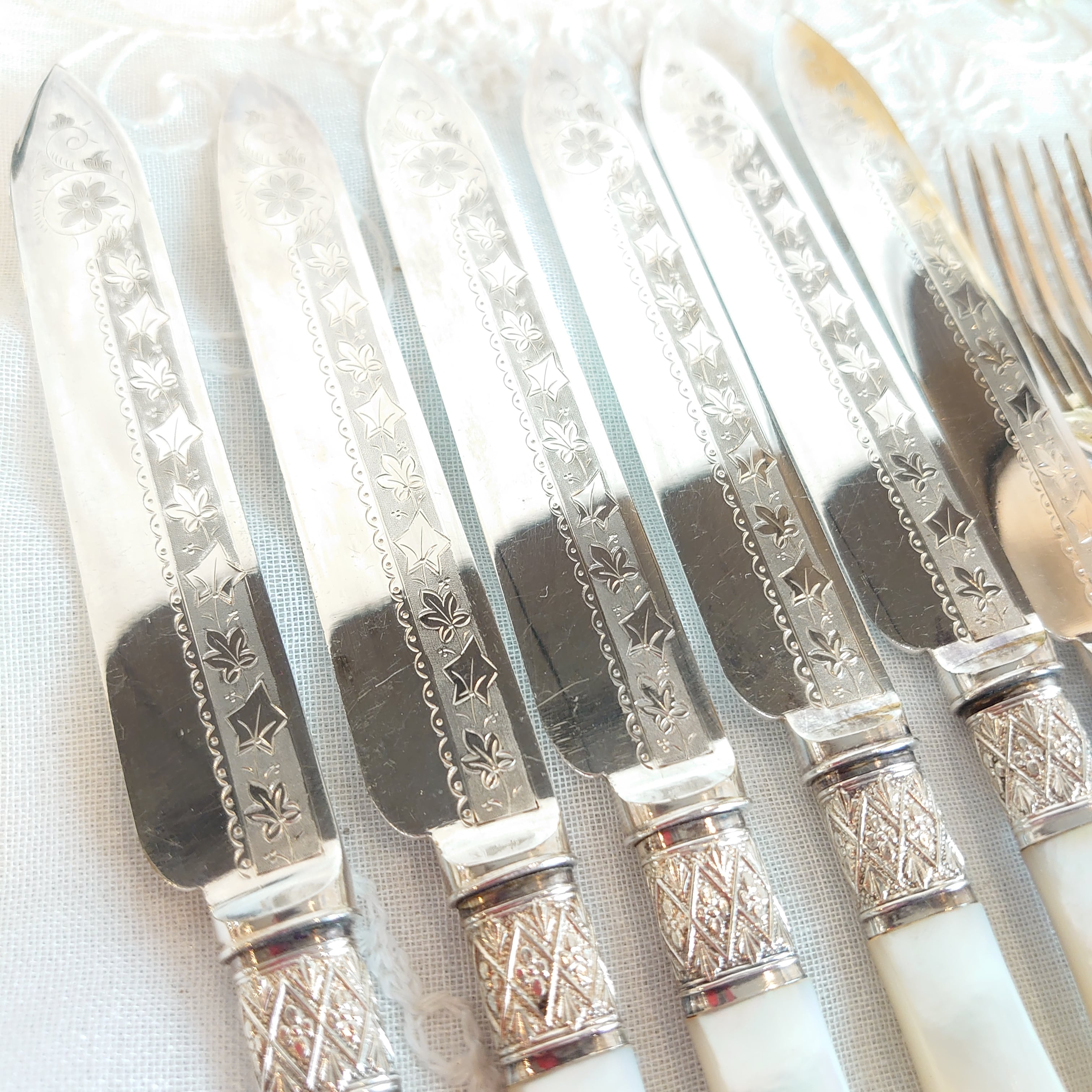 I S Greenberg】【白蝶貝】デザート / フルーツセット ケース I S