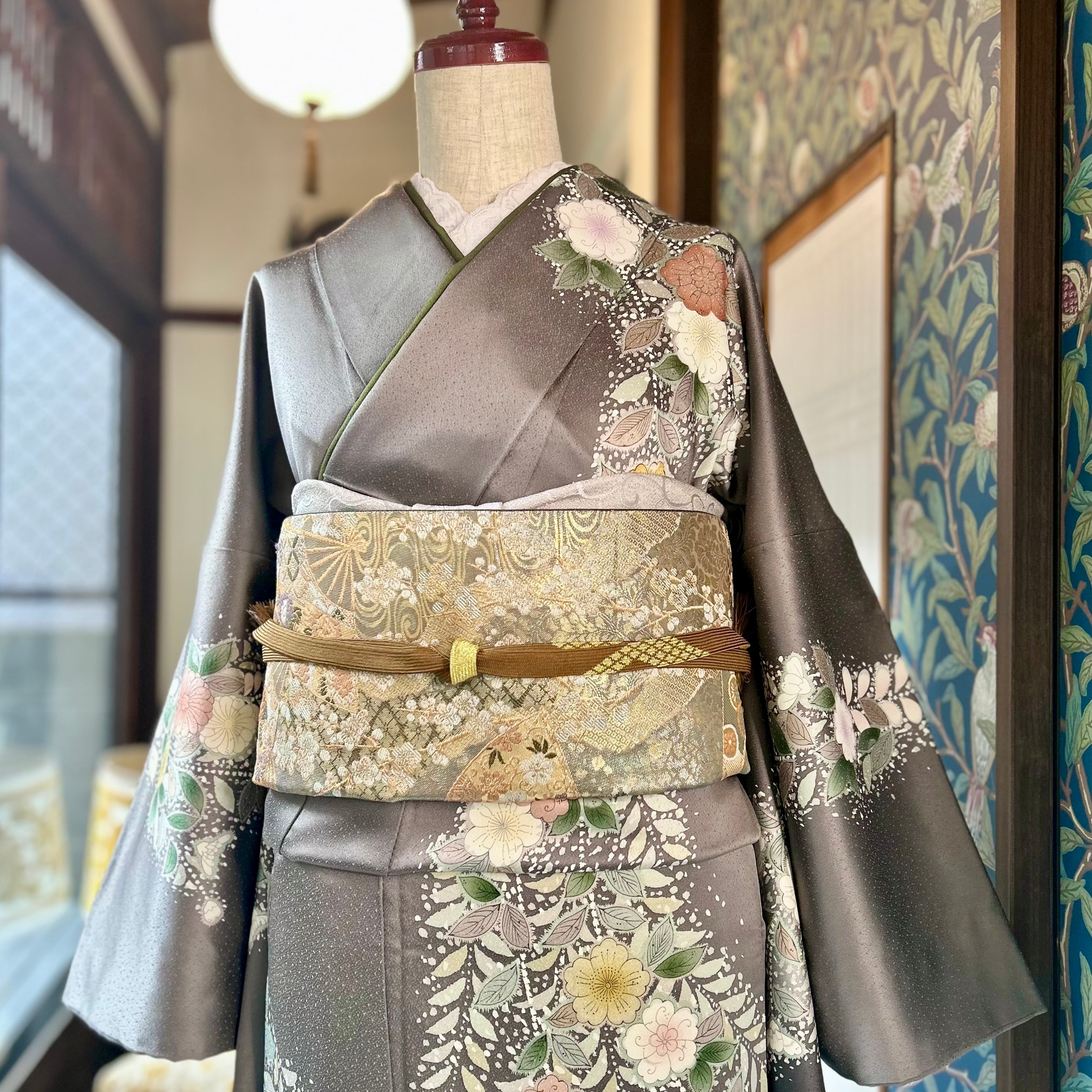 辻ヶ花模様の帯揚げ帯締めセット 4点フルセット正絹訪問着袋帯