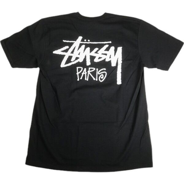 Size【L】 STUSSY ステューシー STOCK PARIS TEE BLACK パリ限定T