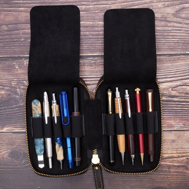 バハギア ペンケース ラウンドジップ型 10本挿 プエブロ ブルー