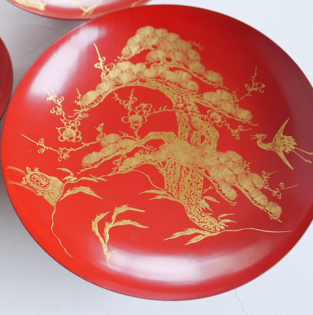 21234】 輪島塗 盃九段セット 明治 / Wajima Nuri Sake Cop Set