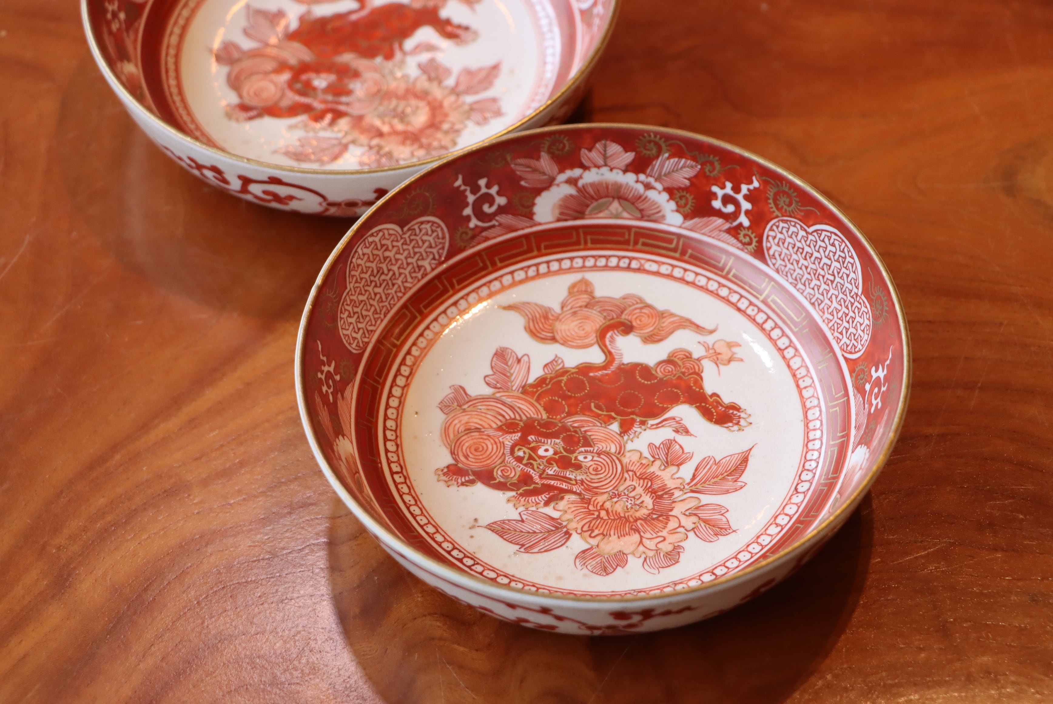 九谷焼 古九谷 色絵金彩 獅子牡丹文 大皿 飾皿 約39cm M R5991B 九谷焼