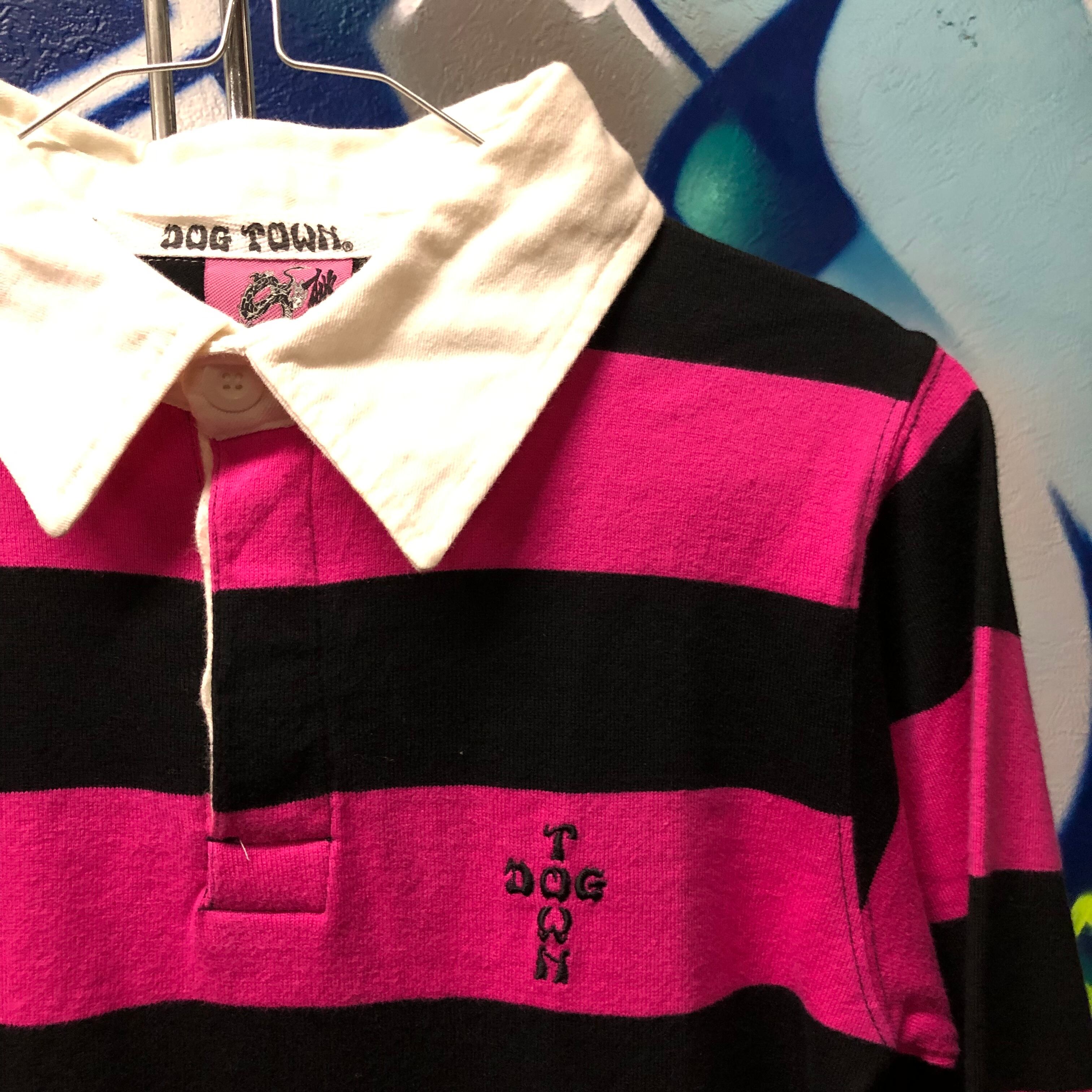 DOGTOWN 桃龍 PINK DRAGON rugby shirts size FREE | 古着屋border