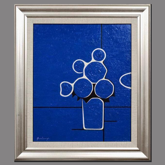 そのまま飾る、光のみなもと☆『金の太陽』がんどうあつし肉筆絵画F4