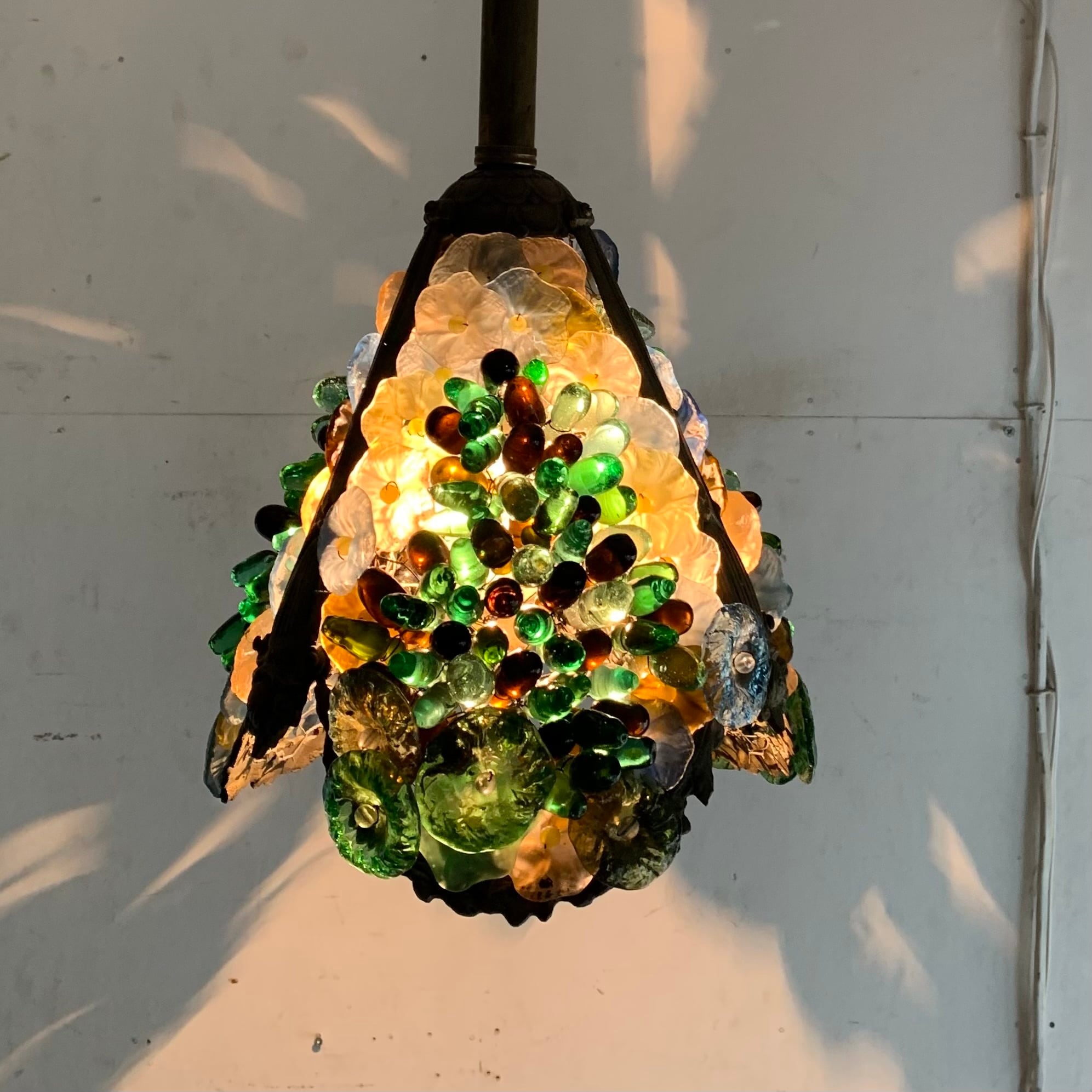 アンティーク ムラーノガラスビーズのランプ/Murano Glass/葡萄