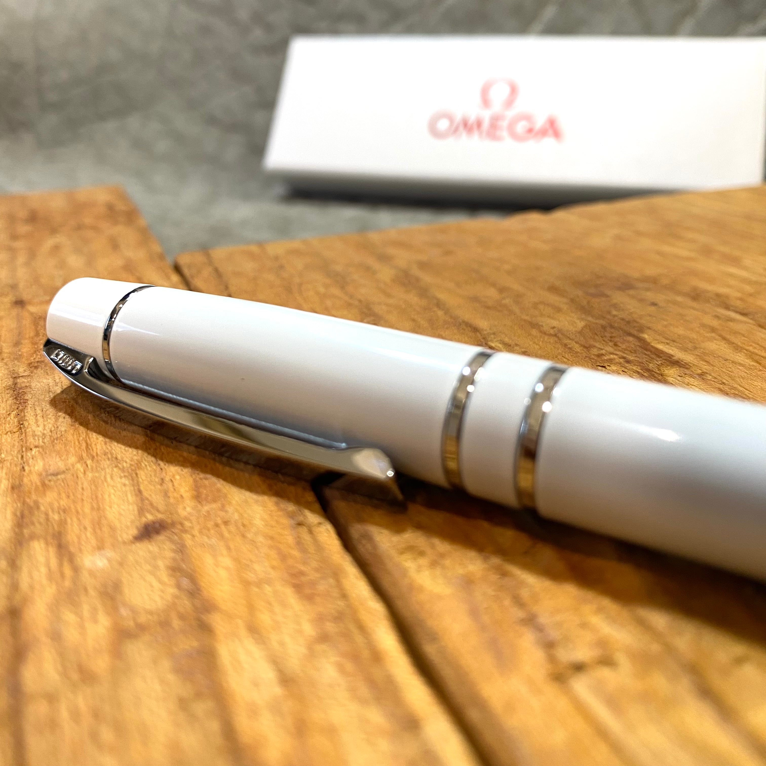 OMEGA オメガ ボールペン ホワイト ツイスト式 箱付き 未使用品 | MUNI