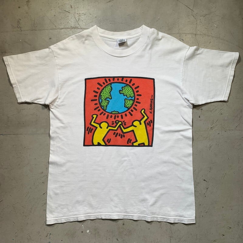 90's Keith Haring キースへリング POP SHOP アートTシャツ EARTH DAY