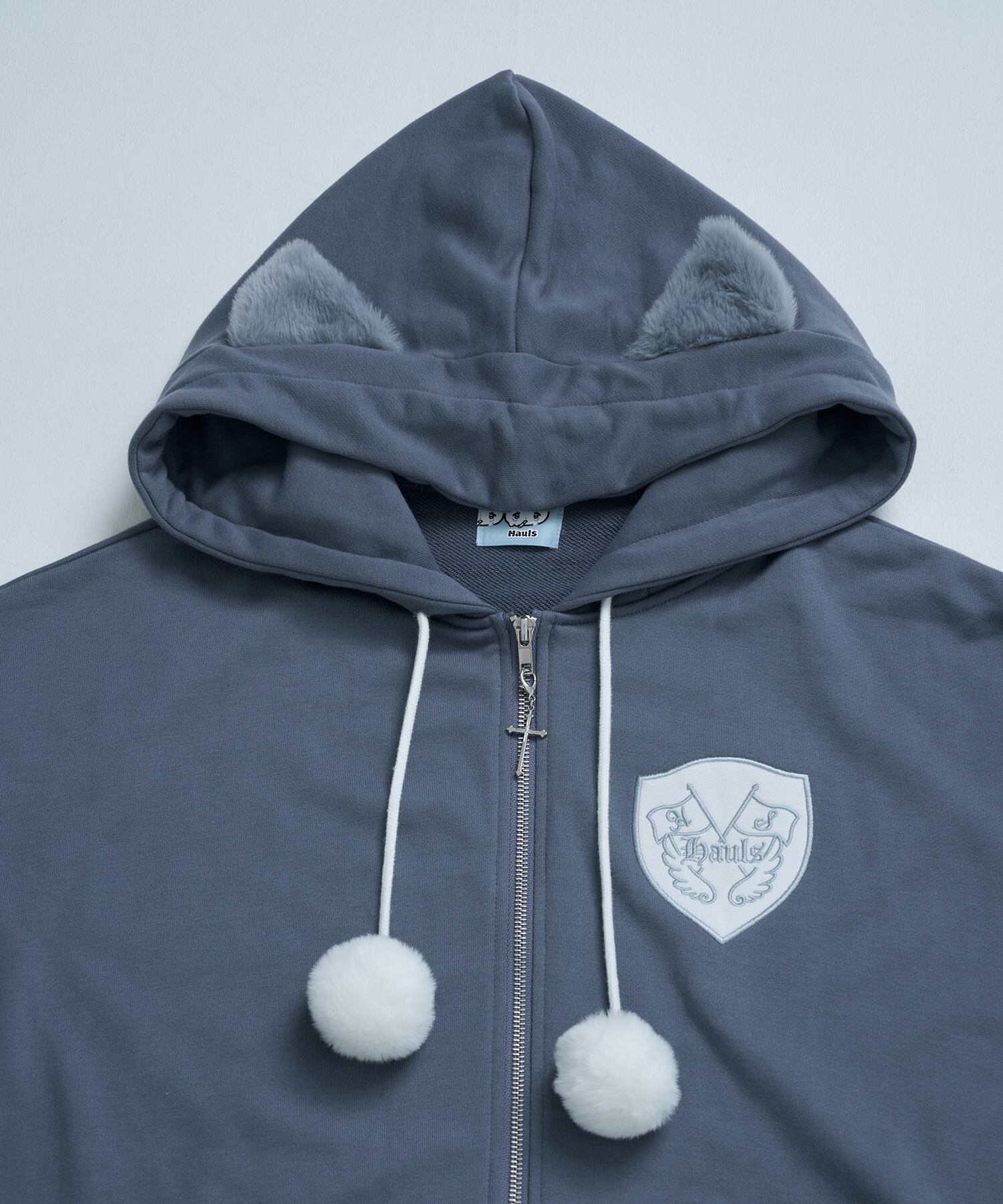 ねこになりたい♡ぽんぽんZIPパーカー(サックス) | Hauls