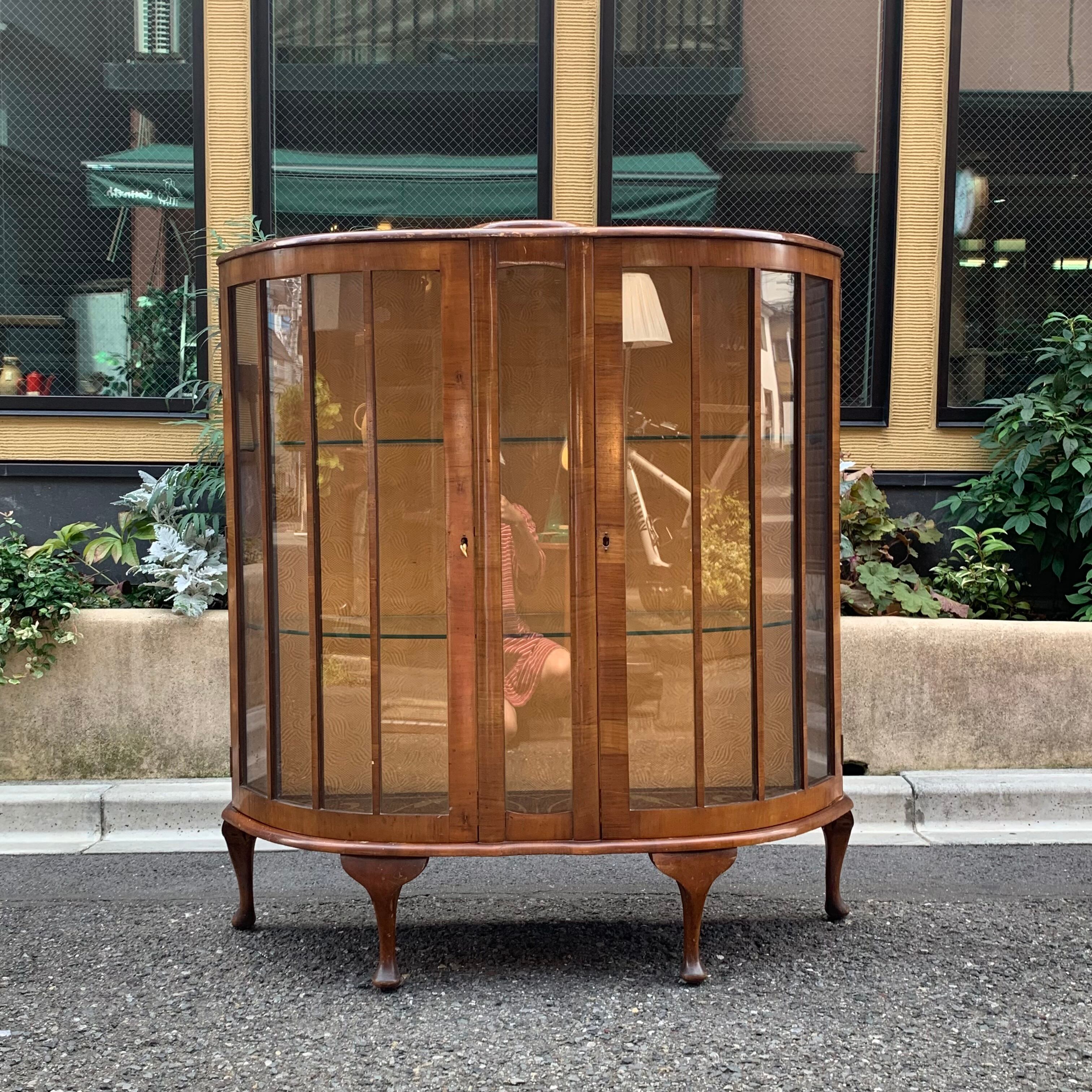 キュリオケース コレクションボード カップボード 輸入家具 木製 鍵