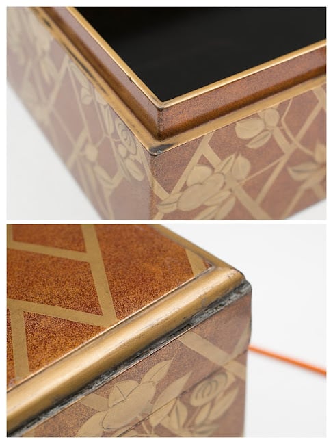 梨子地に橘檜垣蒔絵 文箱 文庫 手箱 料紙箱 手文庫 漆器 漆芸 漆工芸