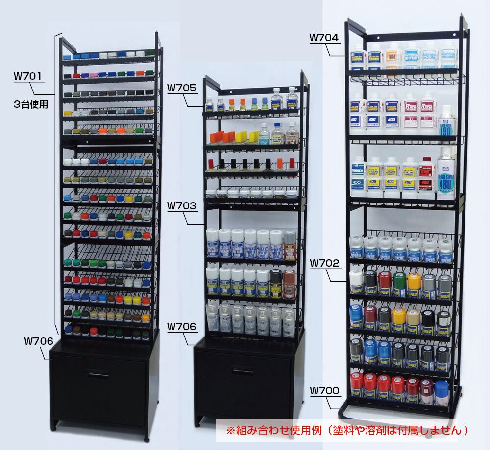 W704】うすめ液・エアー缶用ラック(6種×3段) | EOS Mr.HOBBY