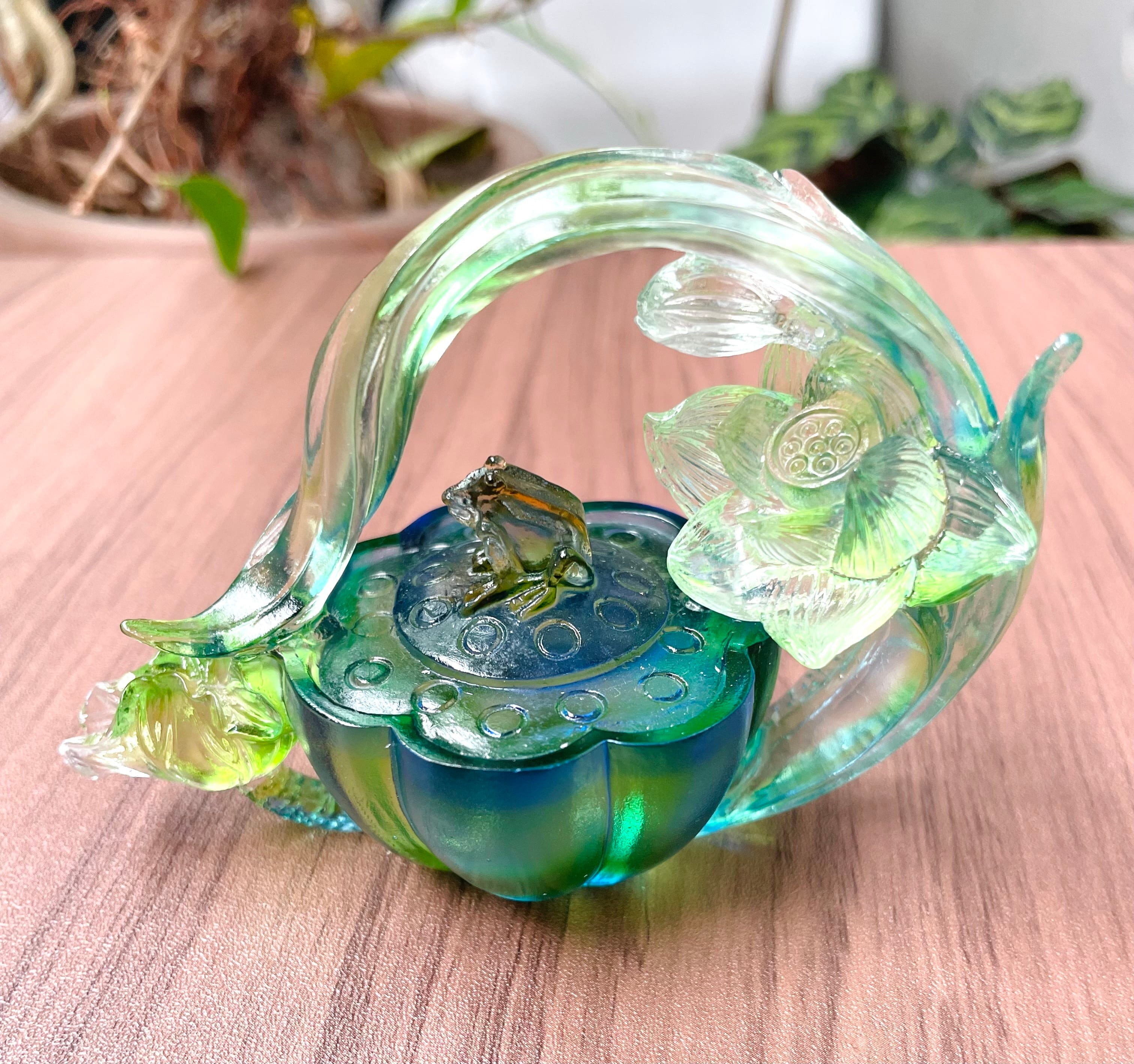 バカラ】動物 カエル 蛙 置物 インテリア☆美品☆幸運 置物 開運 金運 蛙