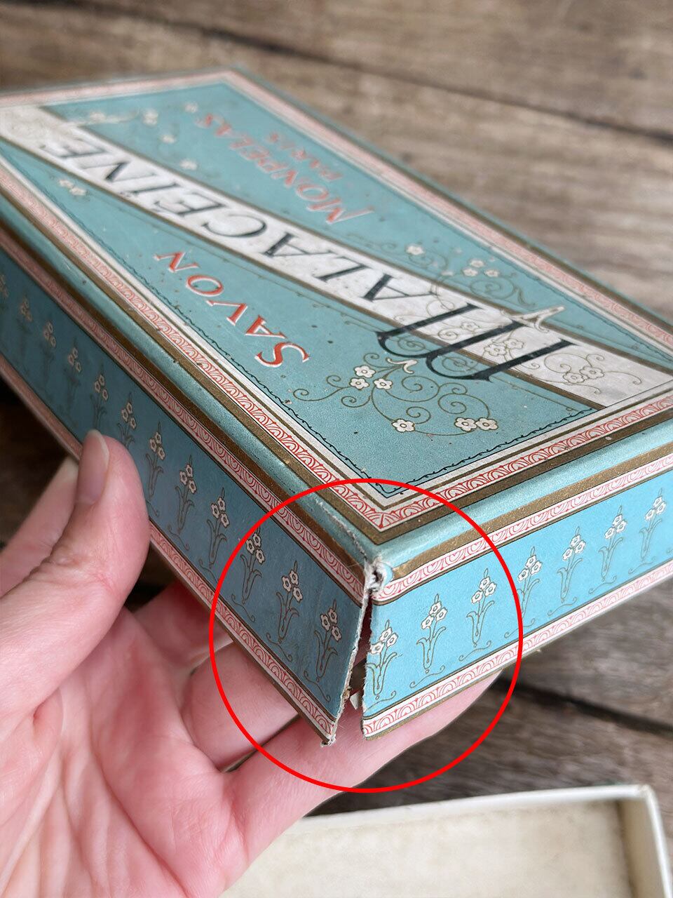 水色 サボンの紙箱 ソープボックス 石鹸 | Brocante de La Cocotte