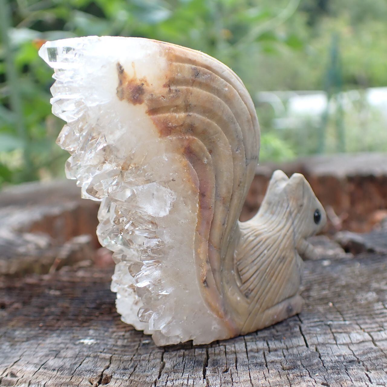 天然石 象の彫刻 透かし彫り 子宝縁起物 ビッグサイズ