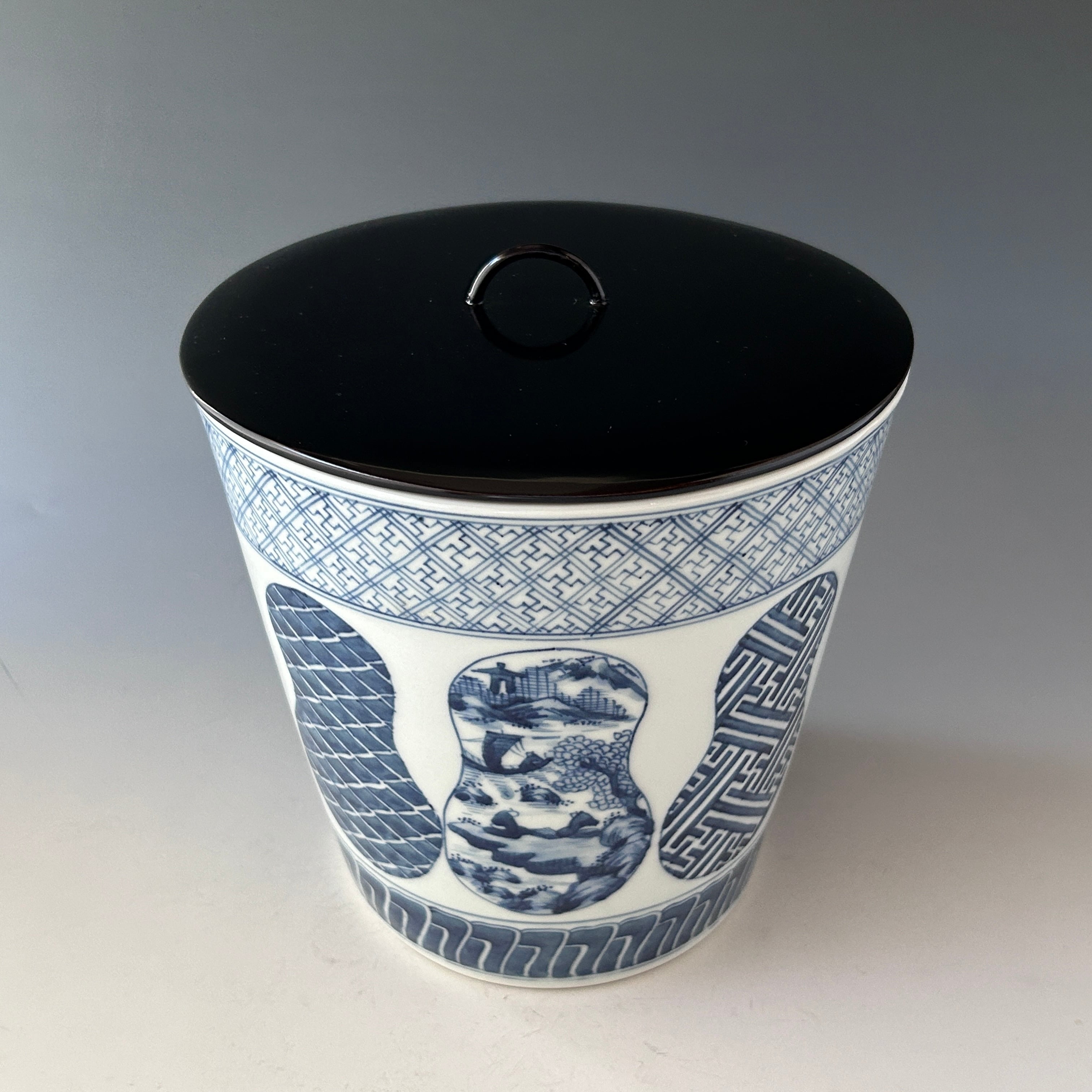 茶道具 染付 瓢型 水指 西村徳泉 共箱 京焼 塗蓋 稽古 茶会 陶芸