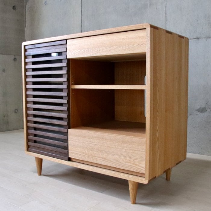 カリモク】ガラスキャビネット サイドボード リビング収納 書棚