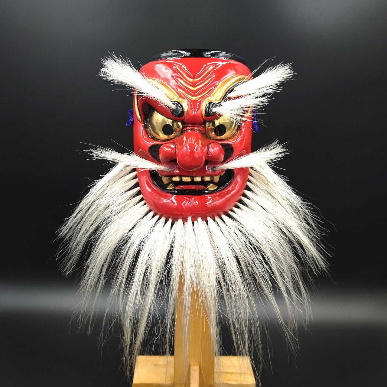 江戸時代 天狗面】 木彫 猿田彦大神