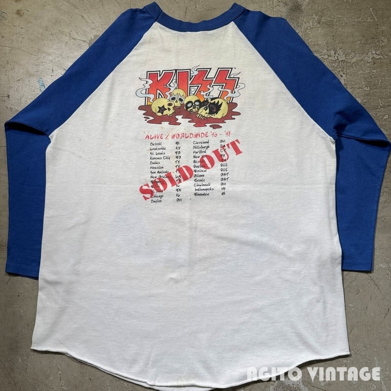 90's KISS ALIVE/WORLDWIDE 96-97 TOUR Tee キッス ツアーラグランT