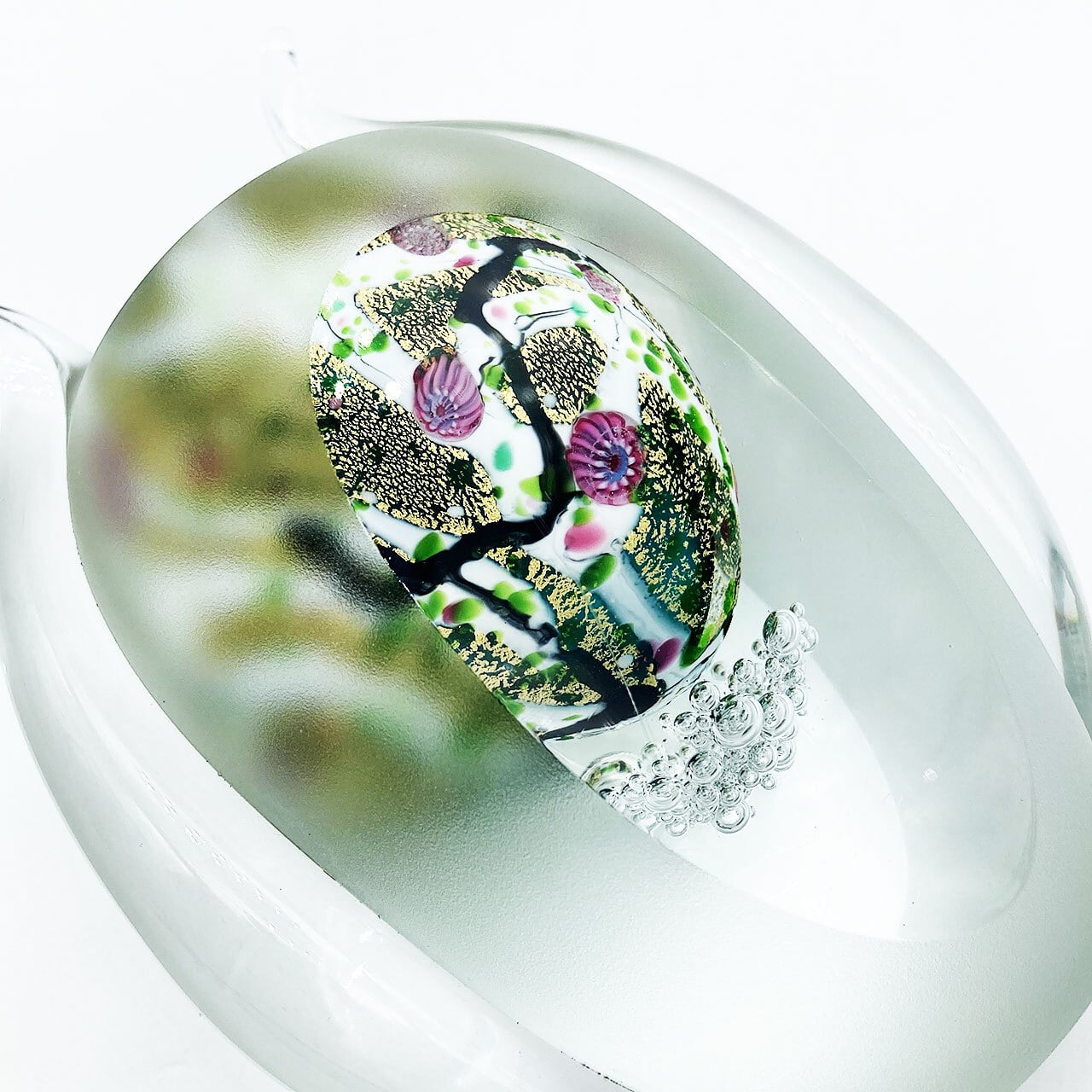 ガラス作家＊黒木国昭 ガラスアート光琳 花器 花瓶 置物 ペーパー