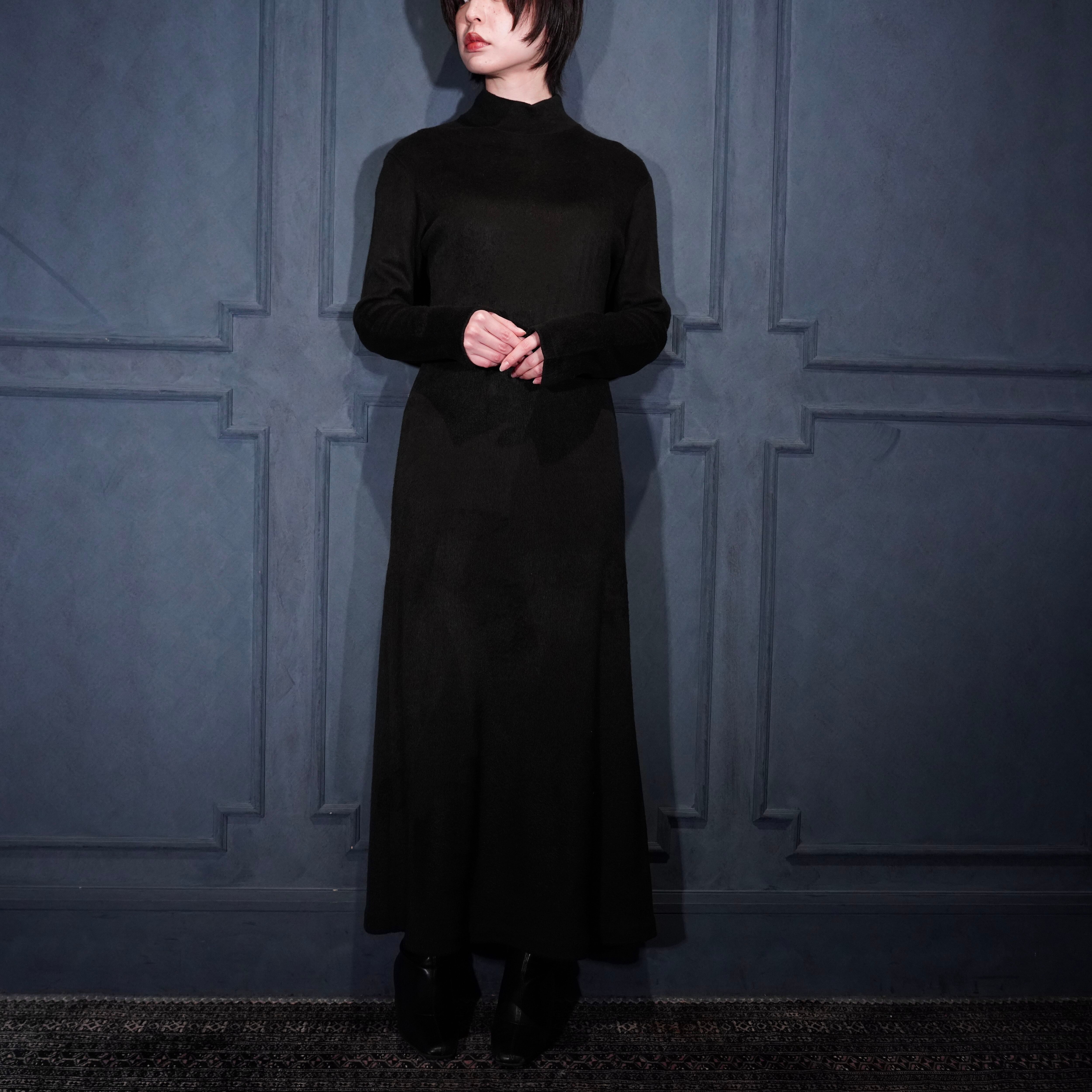 Yhoji Yamamoto ブラックニット ロングワンピース YOHJI YAMAMOTO NOIR