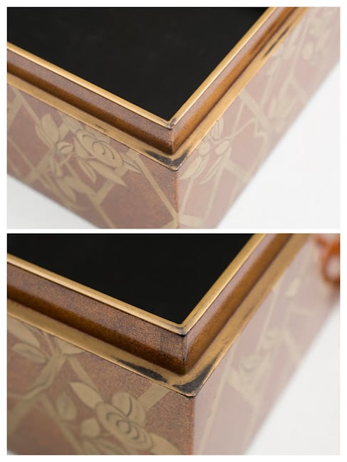 梨子地に橘檜垣蒔絵 文箱 文庫 手箱 料紙箱 手文庫 漆器 漆芸 漆工芸