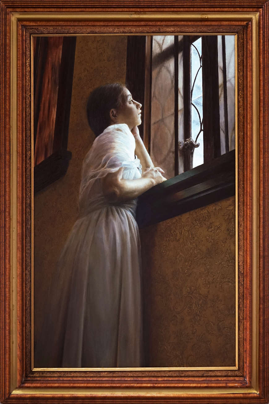 他の人発送×肉筆油彩画 【薊】 直筆サインあり 他の人発送×肉筆油彩画