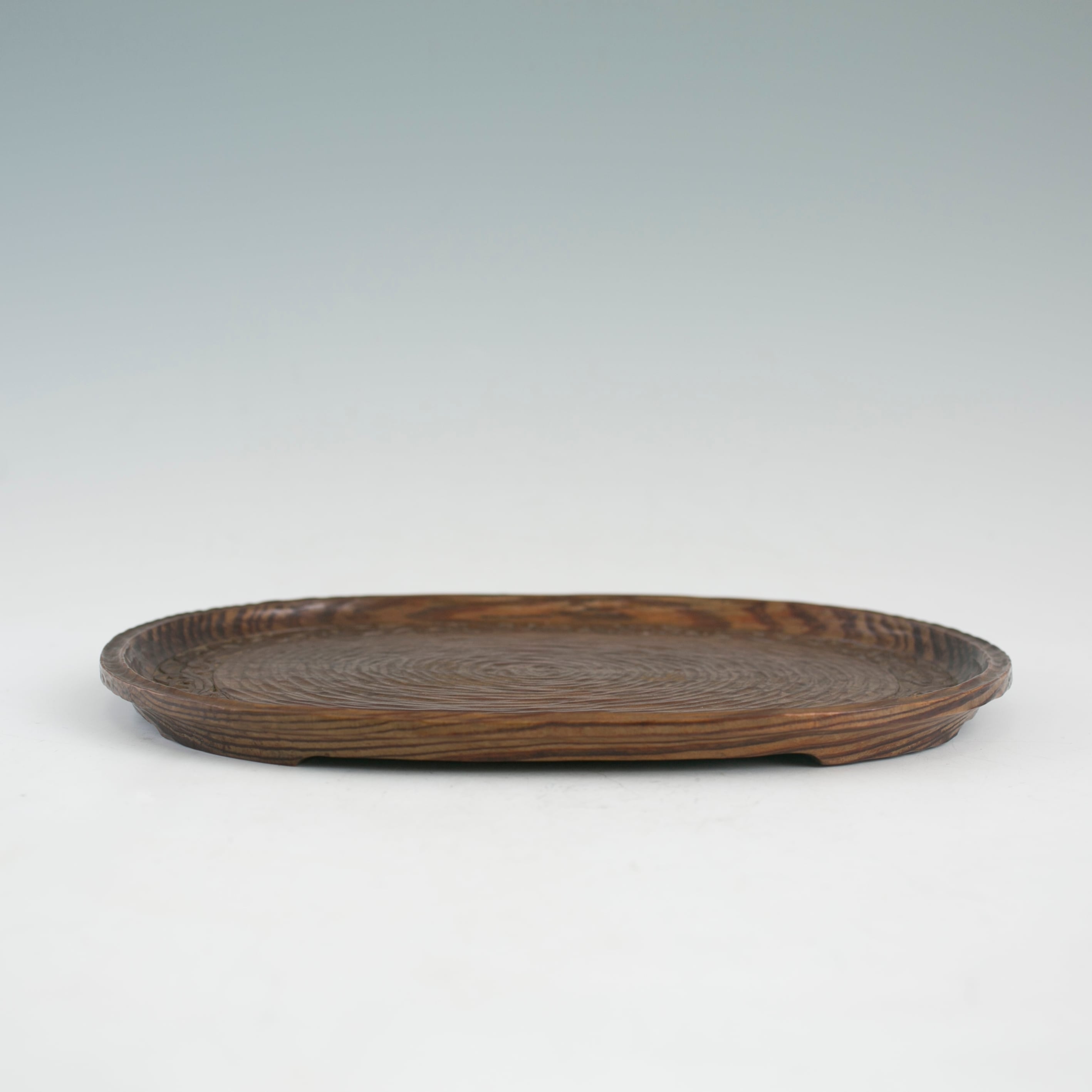 淹茶盆 煎茶盆 松材 今井應心 応心 共箱 茶道具 煎茶道具 急須盆 木彫