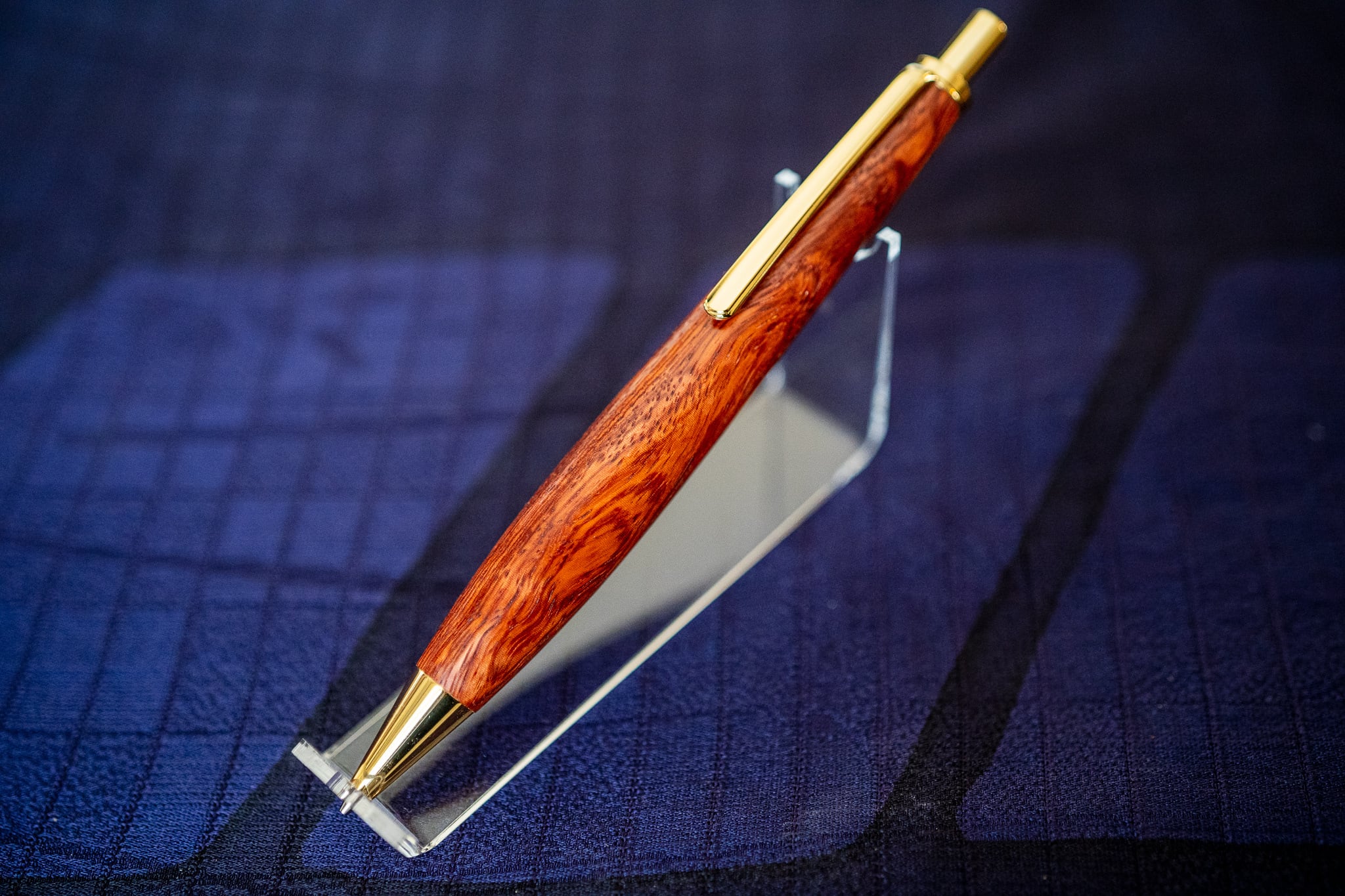 137ペン工房翌檜 紅白 源平 花梨 瘤杢 木軸シャーペン 木軸ボールペン