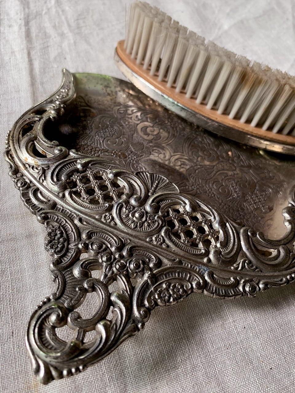 シルバーカラー ダストパン パンくず取り テーブルブラシセット