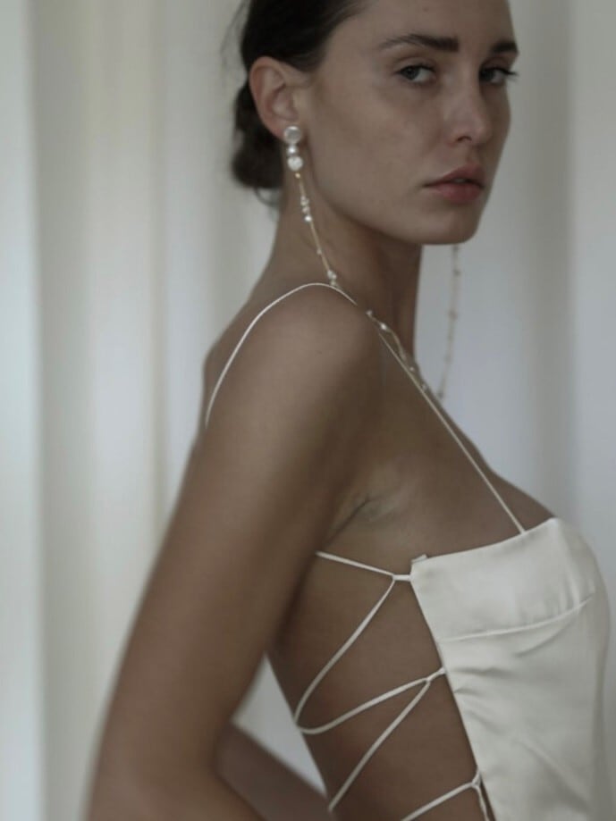 A.B.ELLIE Freshwater Pearl Strands Pierce ブライダルピアス | A.B.