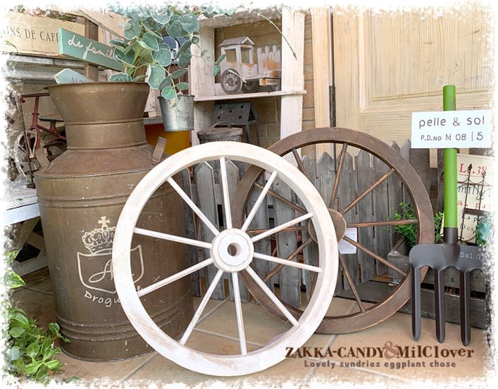 木製車輪 ウッド ホイール ガーデンウィール /ガーデン雑貨 ナチュラル