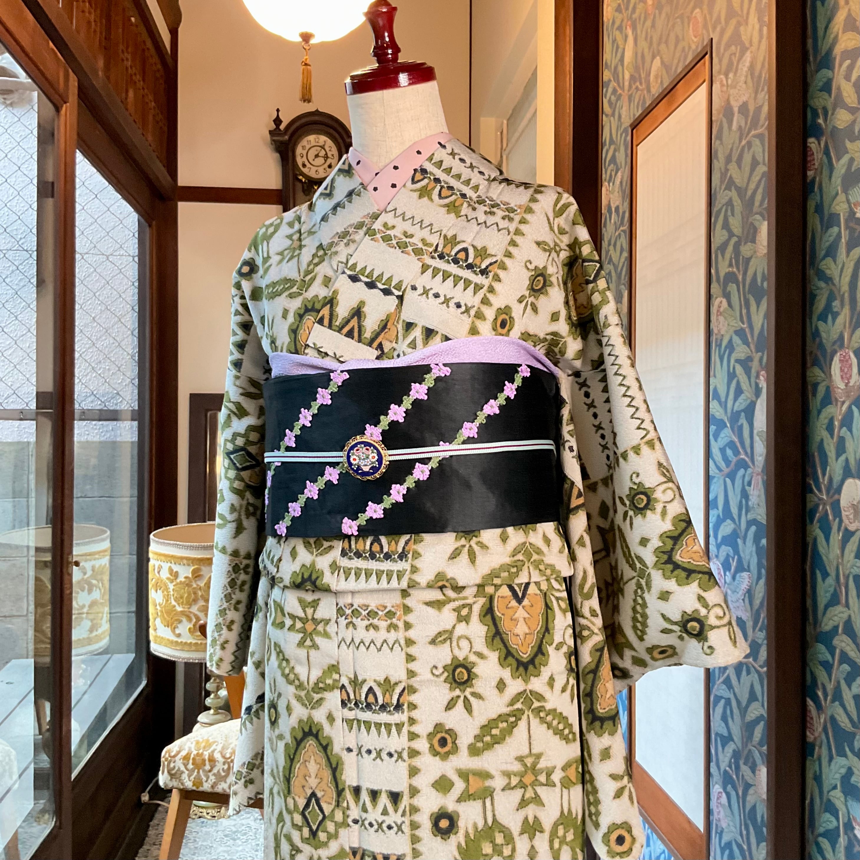 アンティーク 正絹 絽縮緬 襦袢 中振袖 【公式通販】